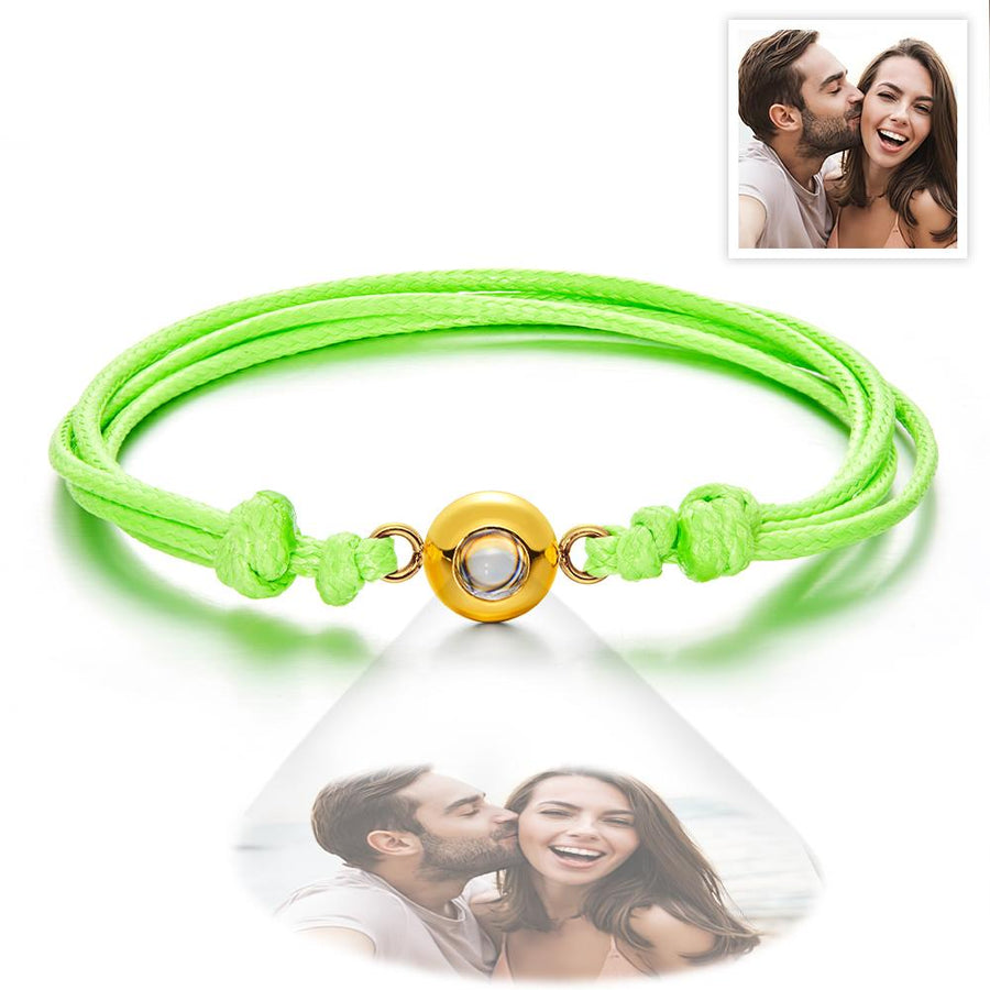 Custom Projection Photo Bracelet Weave Style Colorful Couple Gifts - Coolpeacock