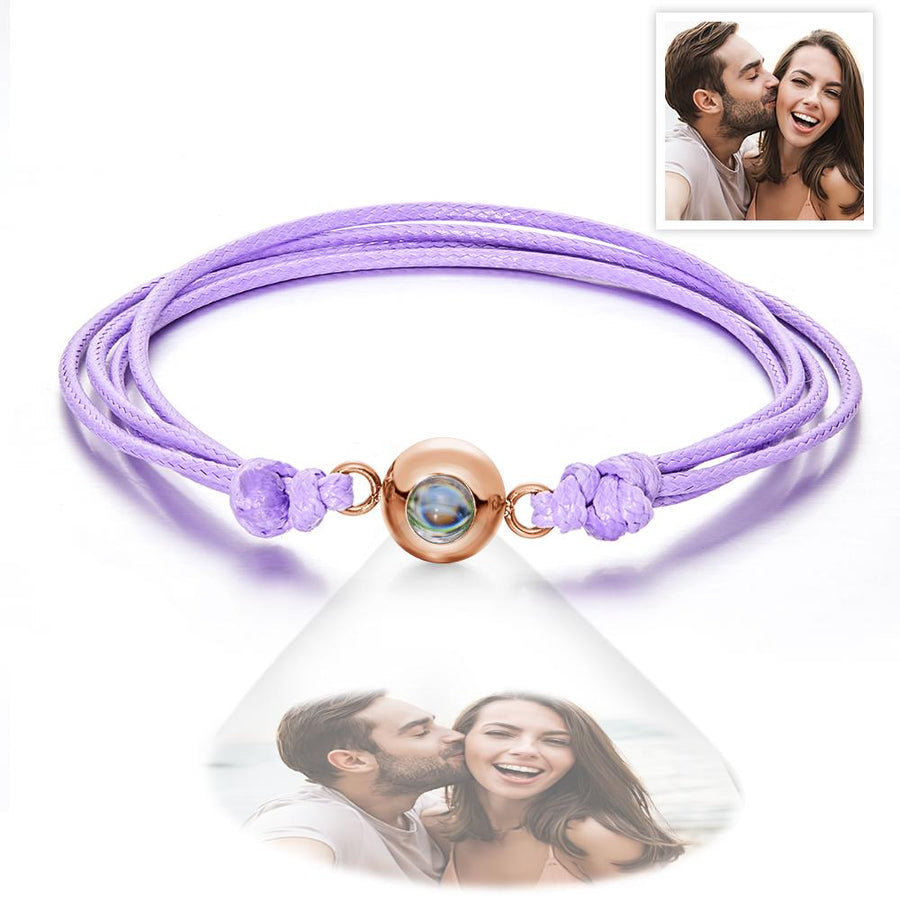 Custom Projection Photo Bracelet Weave Style Colorful Couple Gifts - Coolpeacock