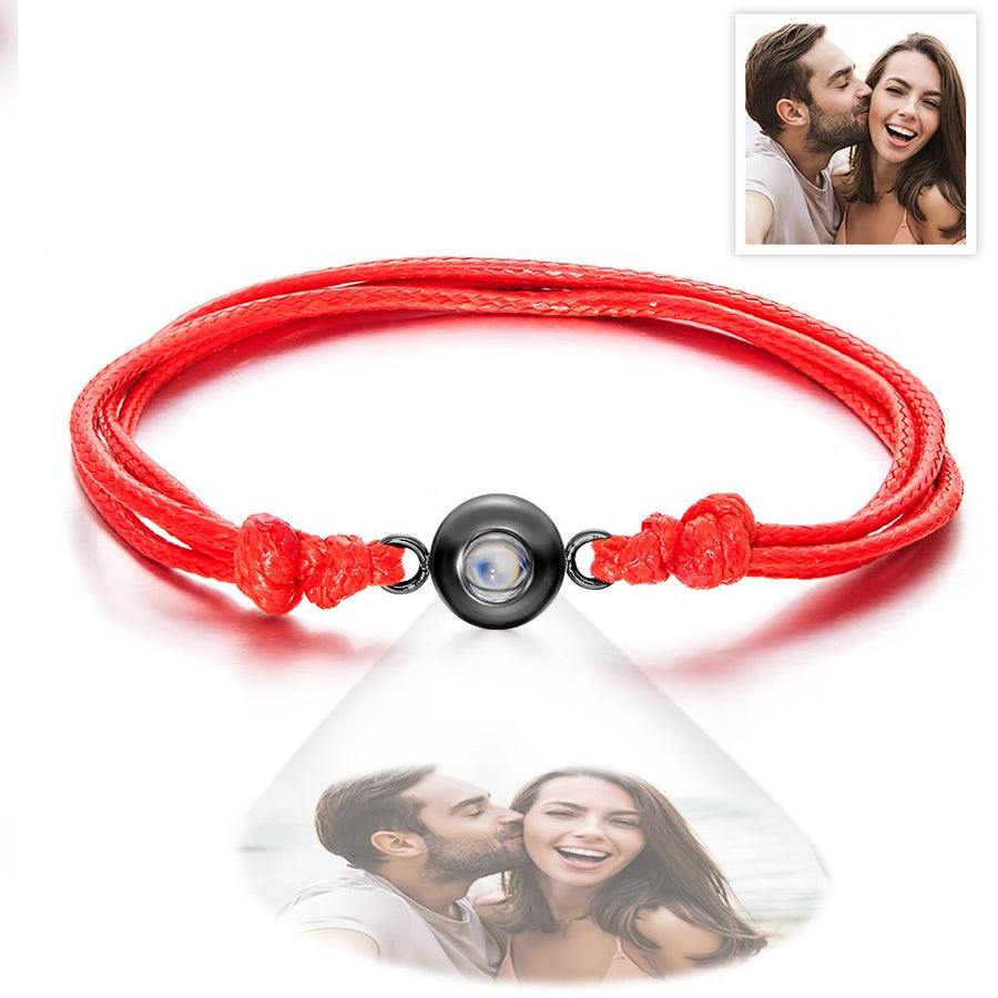 Custom Projection Photo Bracelet Weave Style Colorful Couple Gifts - Coolpeacock