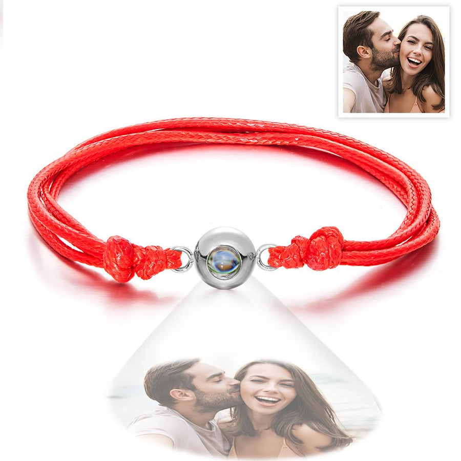 Custom Projection Photo Bracelet Weave Style Colorful Couple Gifts - Coolpeacock