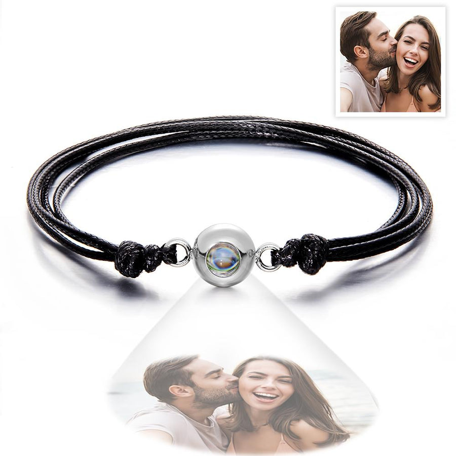 Custom Projection Photo Bracelet Weave Style Colorful Couple Gifts - Coolpeacock