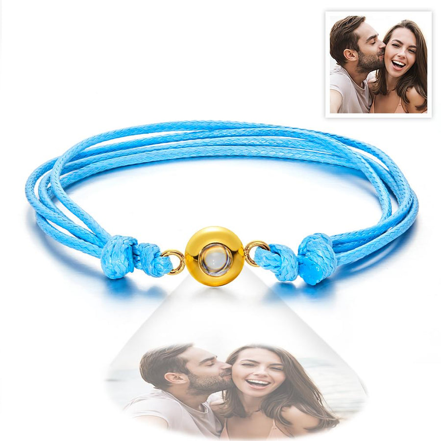 Custom Projection Photo Bracelet Weave Style Colorful Couple Gifts - Coolpeacock