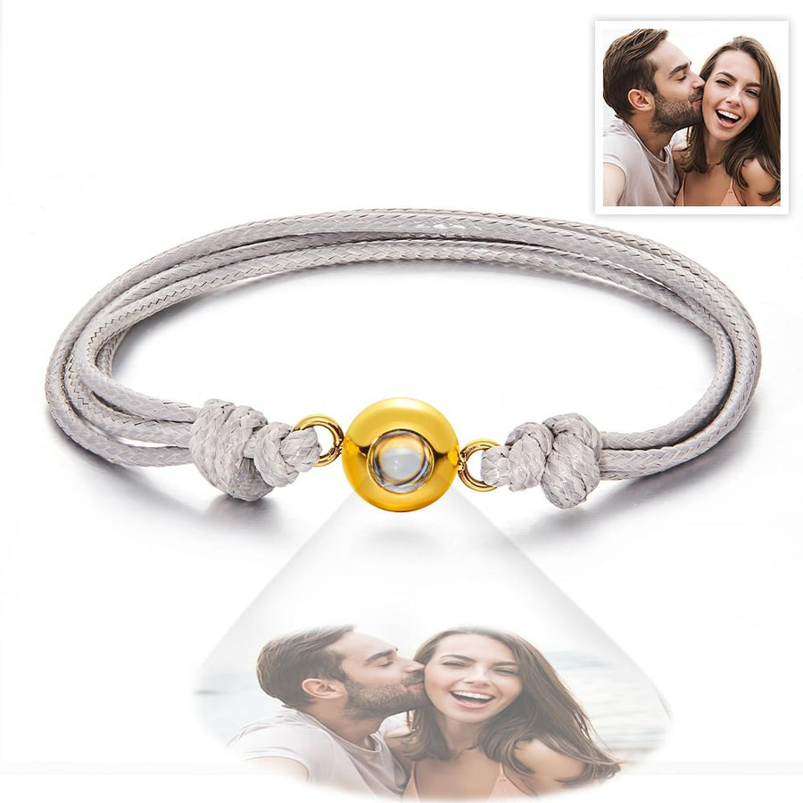 Custom Projection Photo Bracelet Weave Style Colorful Couple Gifts - Coolpeacock
