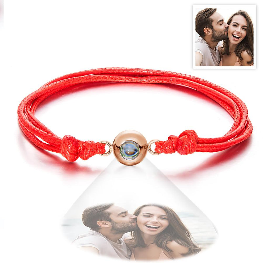 Custom Projection Photo Bracelet Weave Style Colorful Couple Gifts - Coolpeacock