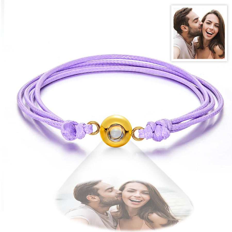 Custom Projection Photo Bracelet Weave Style Colorful Couple Gifts - Coolpeacock