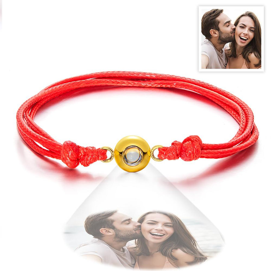 Custom Projection Photo Bracelet Weave Style Colorful Couple Gifts - Coolpeacock