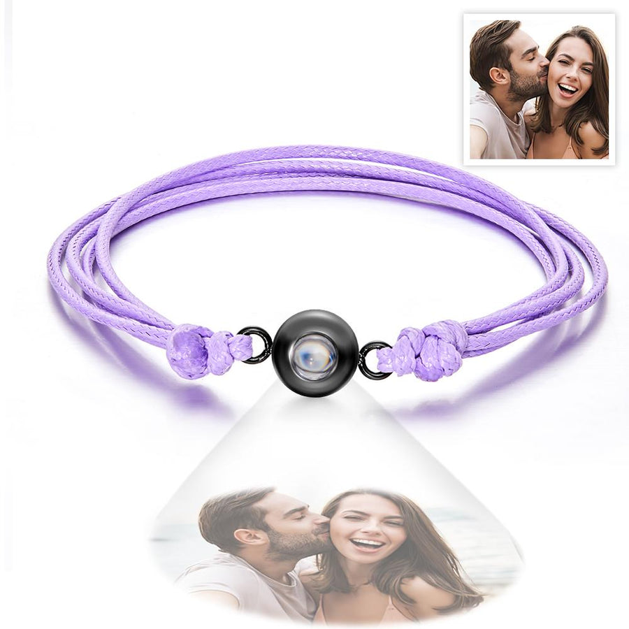 Custom Projection Photo Bracelet Weave Style Colorful Couple Gifts - Coolpeacock
