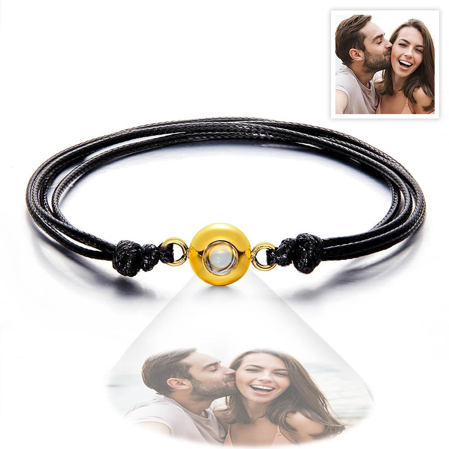 Custom Projection Photo Bracelet Weave Style Colorful Couple Gifts - Coolpeacock
