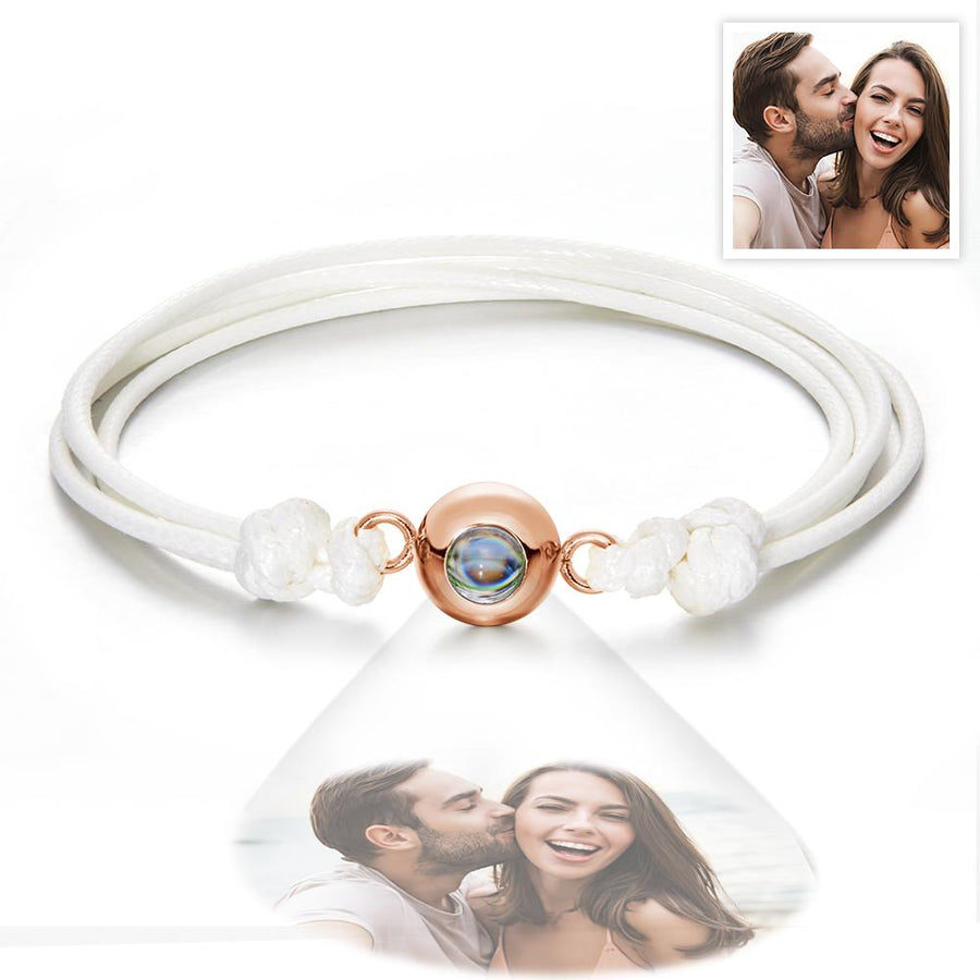 Custom Projection Photo Bracelet Weave Style Colorful Couple Gifts - Coolpeacock