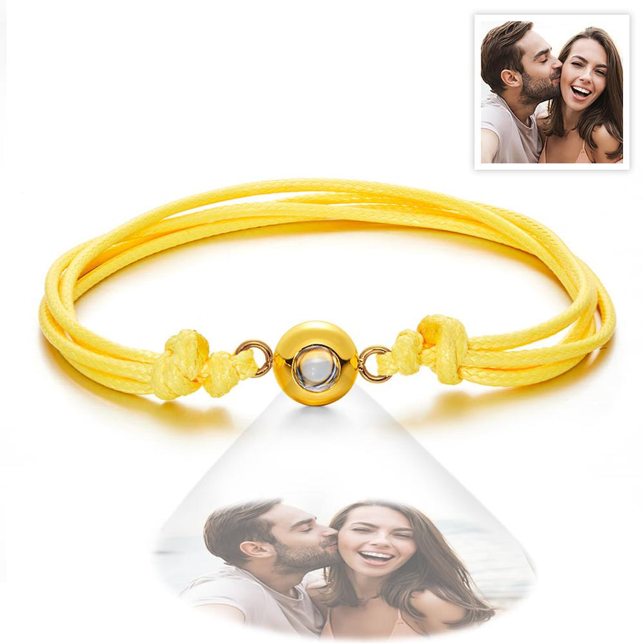 Custom Projection Photo Bracelet Weave Style Colorful Couple Gifts - Coolpeacock