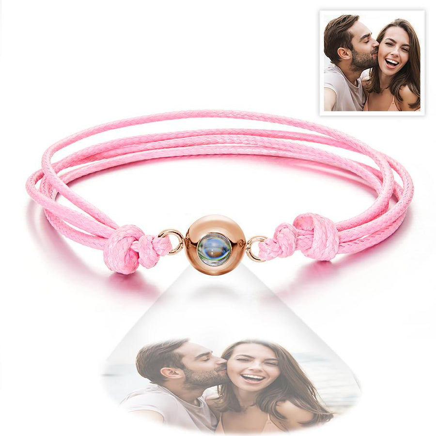 Custom Projection Photo Bracelet Weave Style Colorful Couple Gifts - Coolpeacock