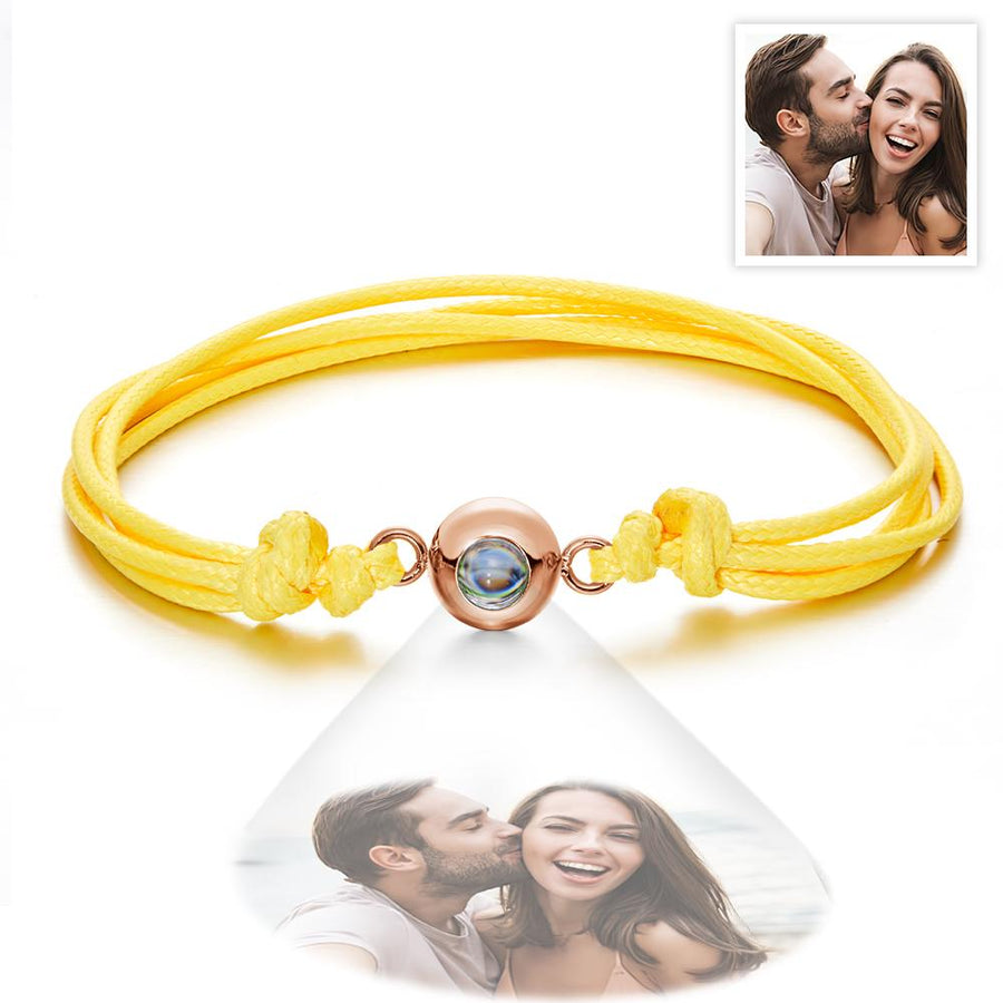 Custom Projection Photo Bracelet Weave Style Colorful Couple Gifts - Coolpeacock