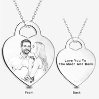 Custom Silver Heart Photo Pendant - Coolpeacock