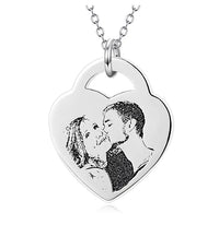 Custom Silver Heart Photo Pendant - Coolpeacock