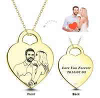Custom Silver Heart Photo Pendant - Coolpeacock