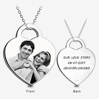 Custom Silver Heart Photo Pendant - Coolpeacock