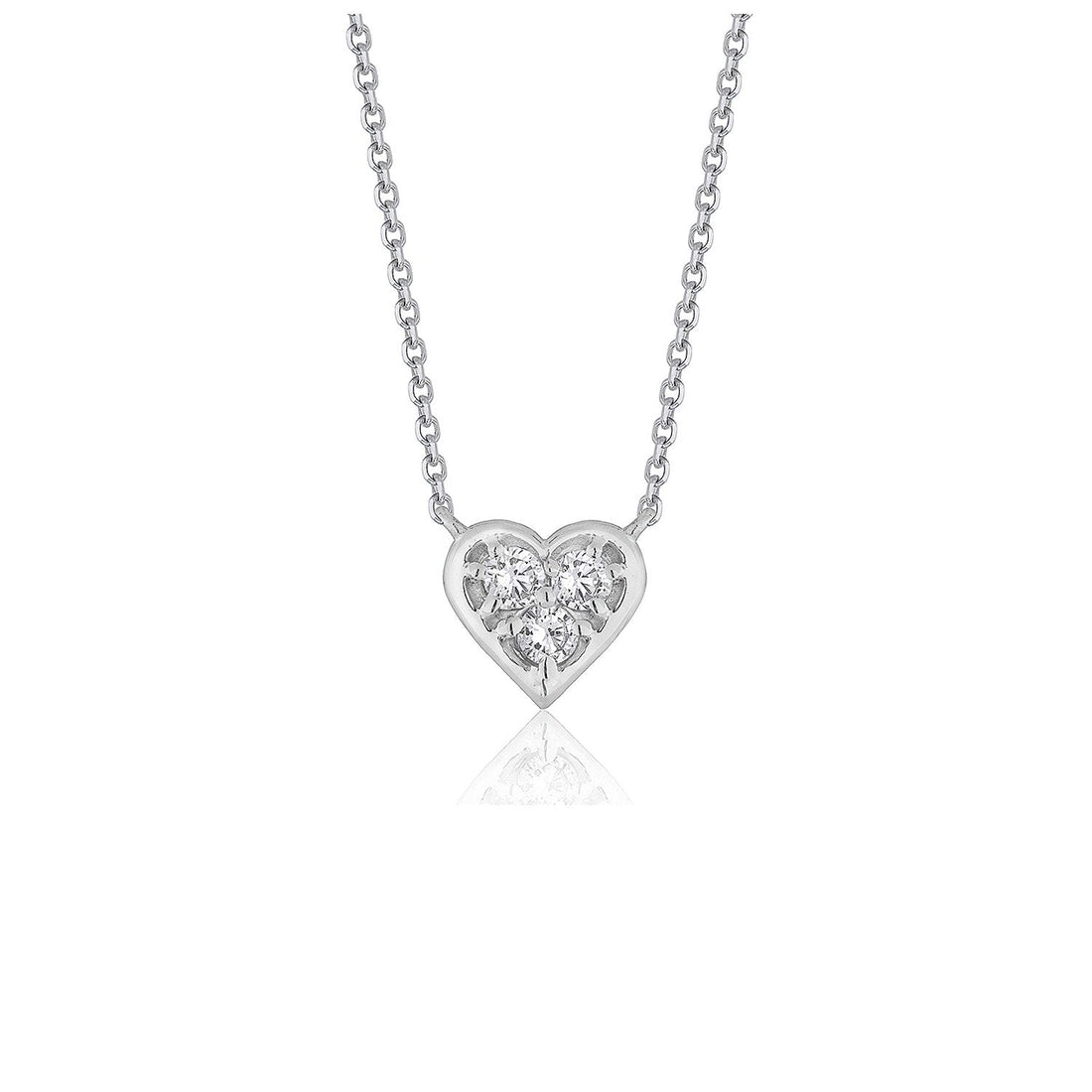 Diamond Heart Design Pendant in 14k White Gold - Coolpeacock