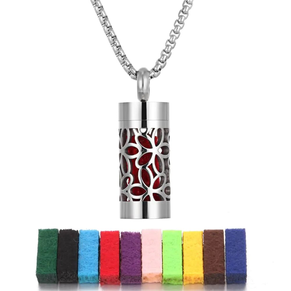 Elegant Aromatherapy Oil Diffuser Necklace - Stainless Steel - Coolpeacock