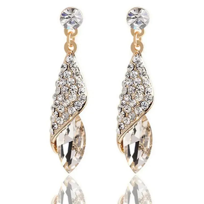 Elegant Crystal Teardrop Dangle Earrings - Coolpeacock