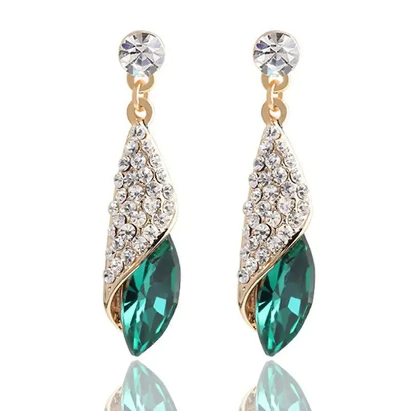 Elegant Crystal Teardrop Dangle Earrings - Coolpeacock