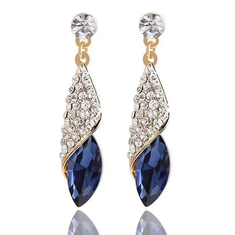 Elegant Crystal Teardrop Dangle Earrings - Coolpeacock