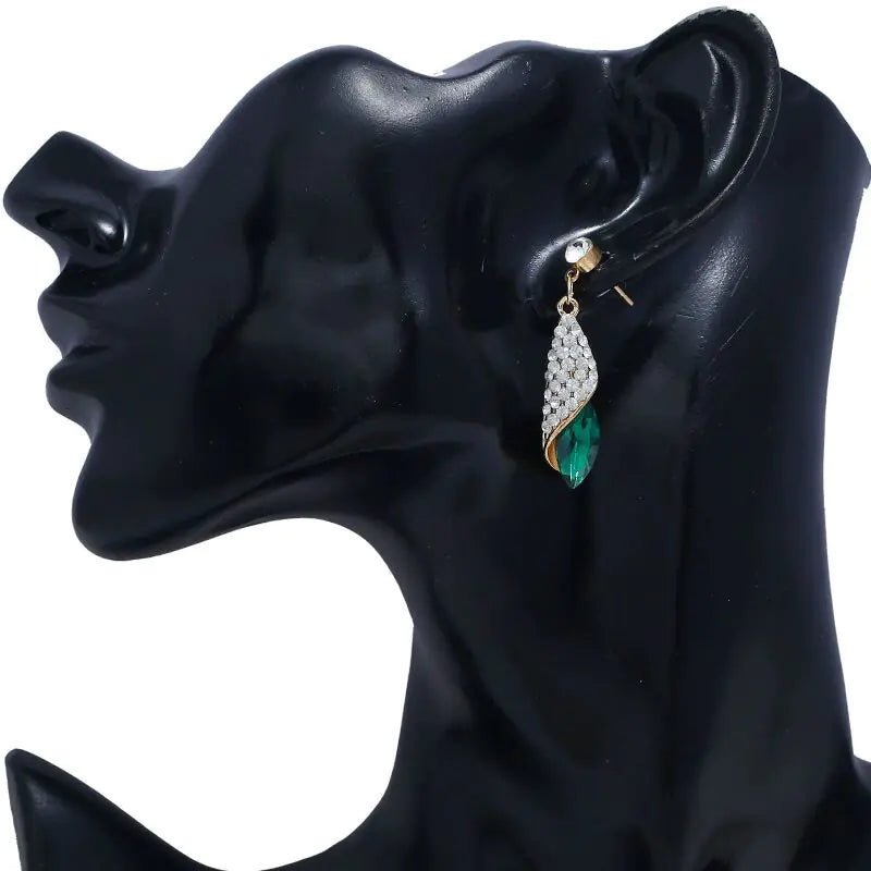 Elegant Crystal Teardrop Dangle Earrings - Coolpeacock