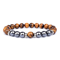 Elegant Natural Stone Bracelet: Tiger Eye & Agate - Coolpeacock