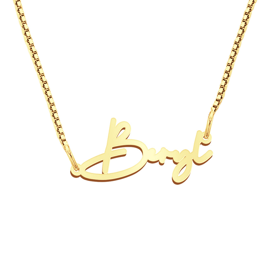Name Necklace with Box Chain