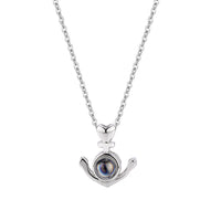 Personalized Anchor Projection Necklace with Heart 925 Sterling Silver