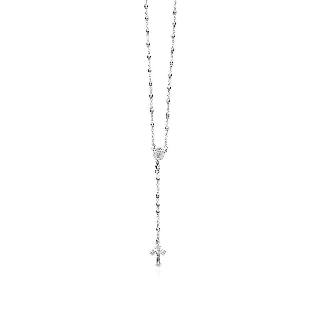 Fine Rosary Chain and Bead Necklace in Sterling Silver - Coolpeacock