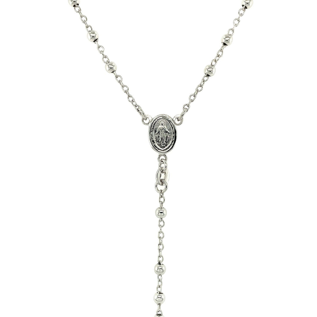 Fine Rosary Chain and Bead Necklace in Sterling Silver - Coolpeacock