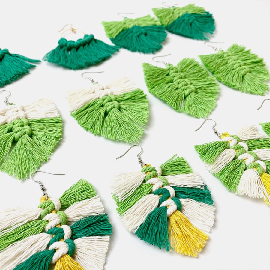 Fringe Detail Dangle Earrings - Coolpeacock