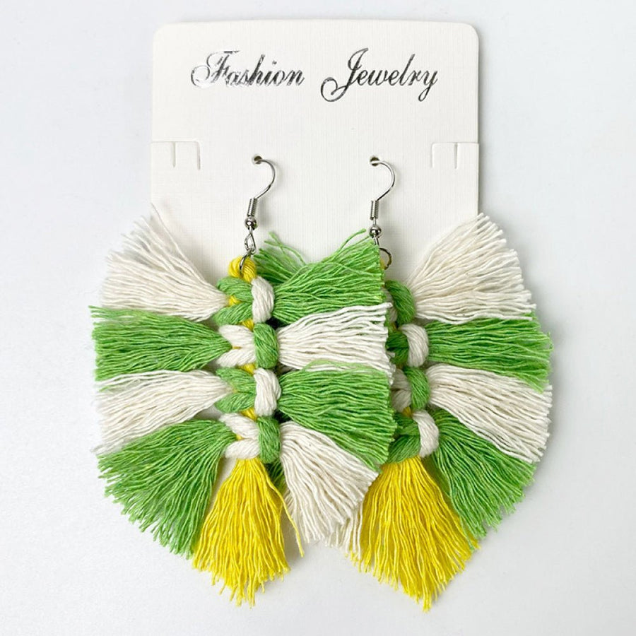 Fringe Detail Dangle Earrings - Coolpeacock