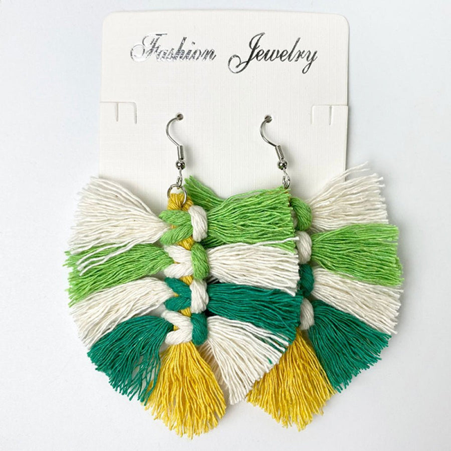 Fringe Detail Dangle Earrings - Coolpeacock