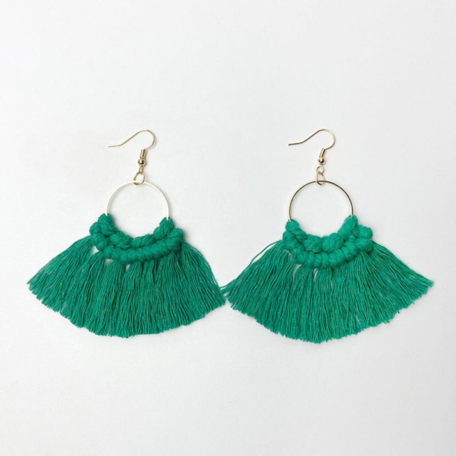 Fringe Detail Dangle Earrings - Coolpeacock