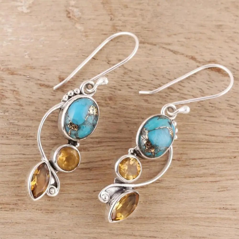 Geometric Alloy Dangle earrings - Coolpeacock