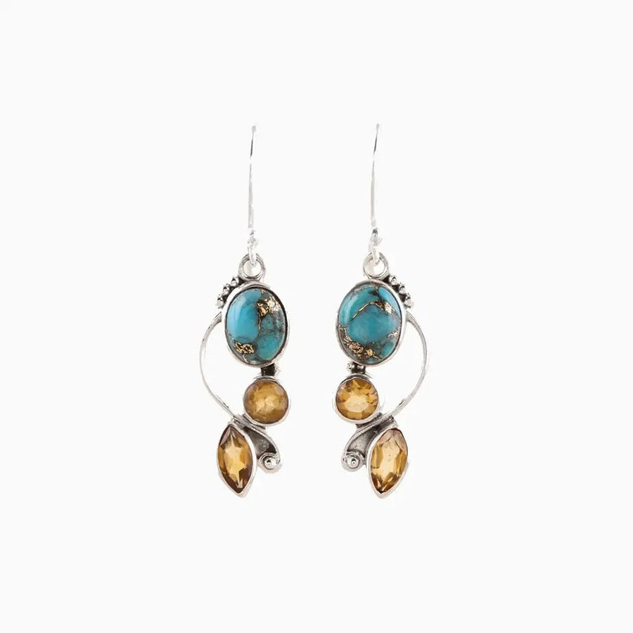Geometric Alloy Dangle earrings - Coolpeacock