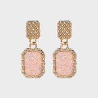 Geometric Alloy Dangle Earrings - Coolpeacock