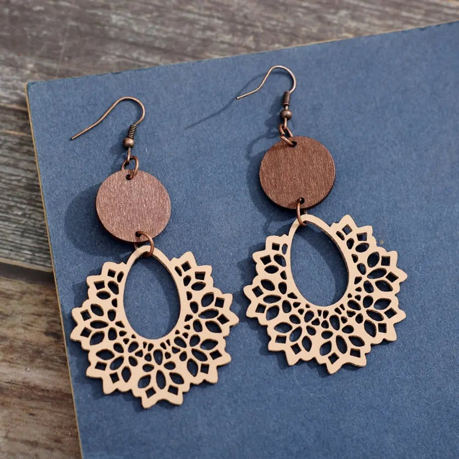 Geometric Cutout Dangle Earrings - Coolpeacock