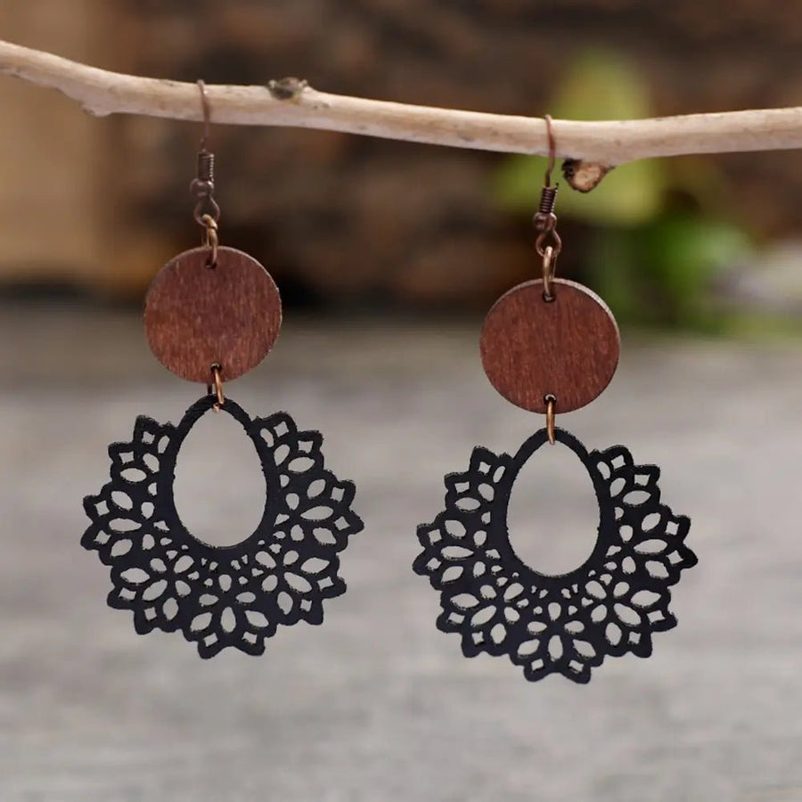 Geometric Cutout Dangle Earrings - Coolpeacock