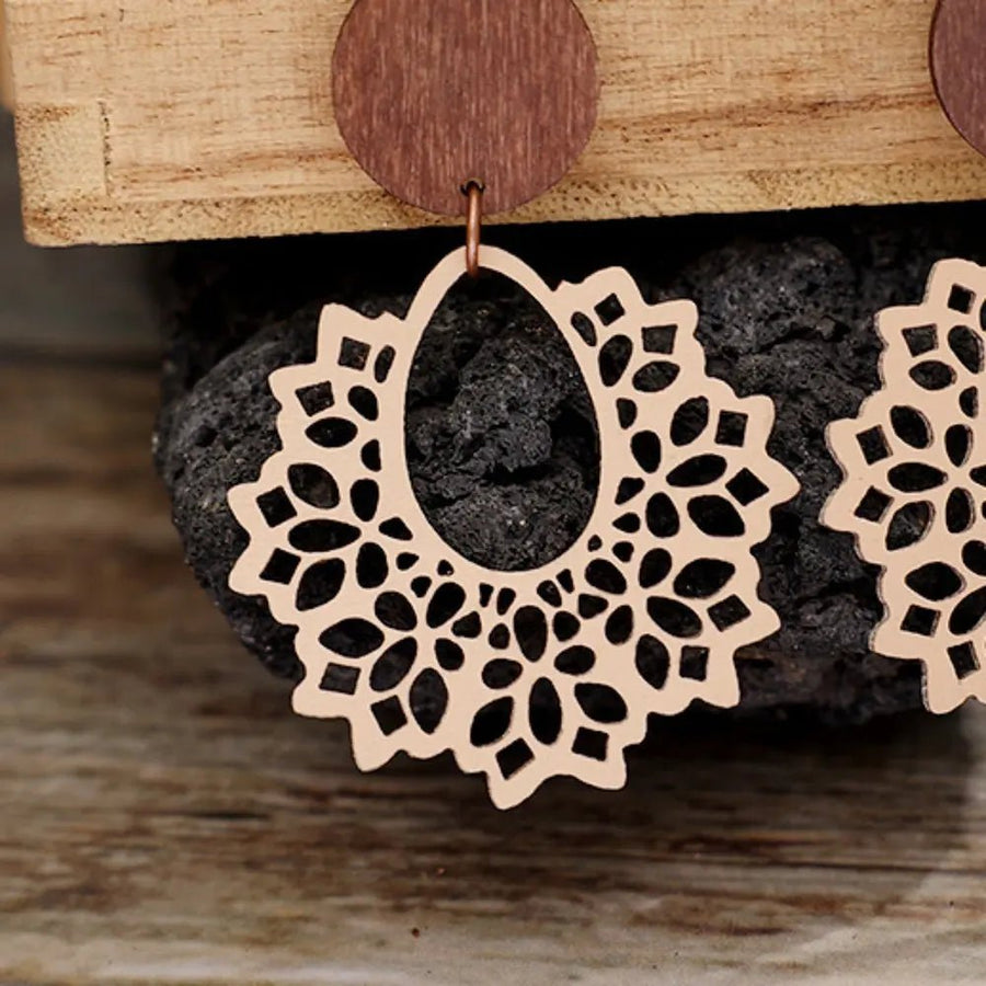 Geometric Cutout Dangle Earrings - Coolpeacock