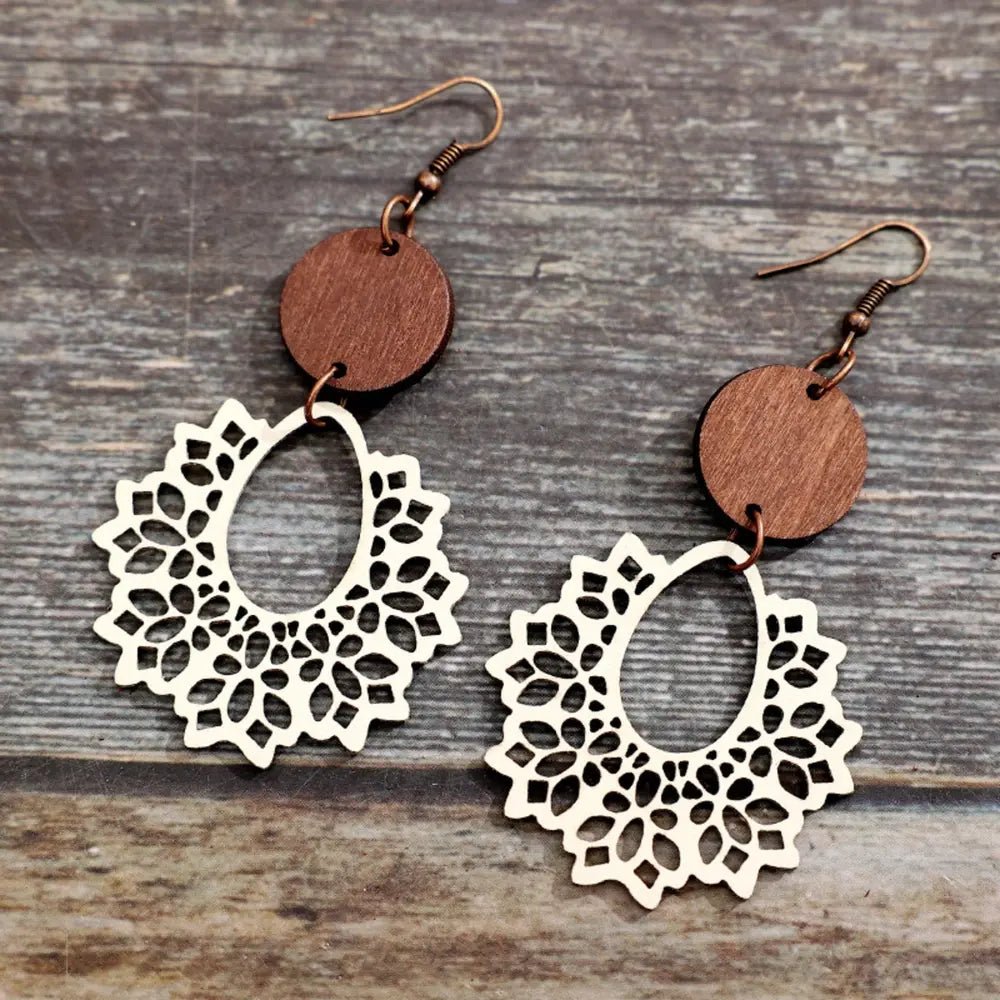Geometric Cutout Dangle Earrings - Coolpeacock