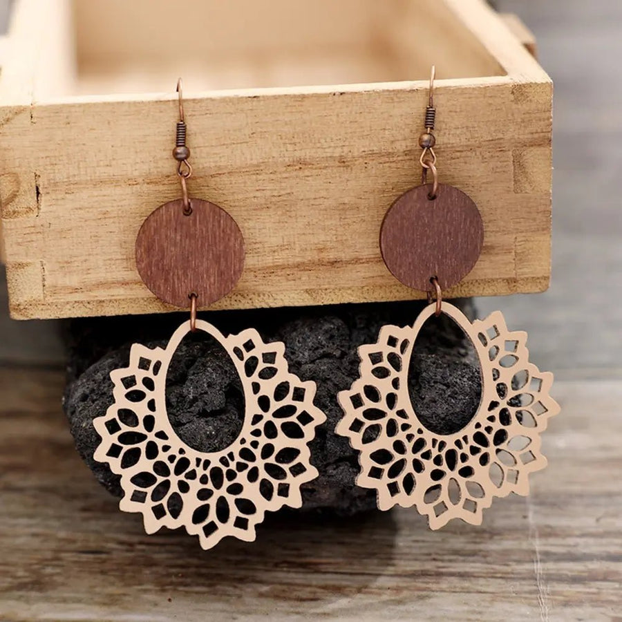 Geometric Cutout Dangle Earrings - Coolpeacock