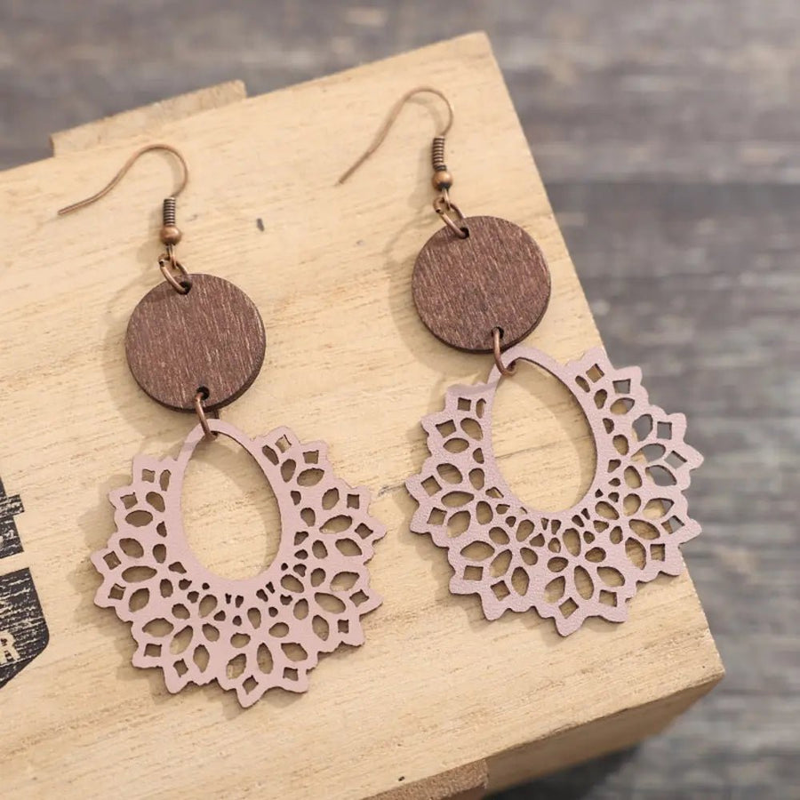 Geometric Cutout Dangle Earrings - Coolpeacock