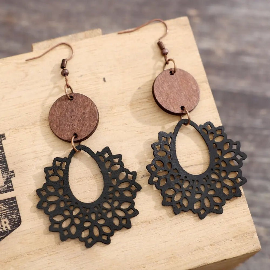 Geometric Cutout Dangle Earrings - Coolpeacock