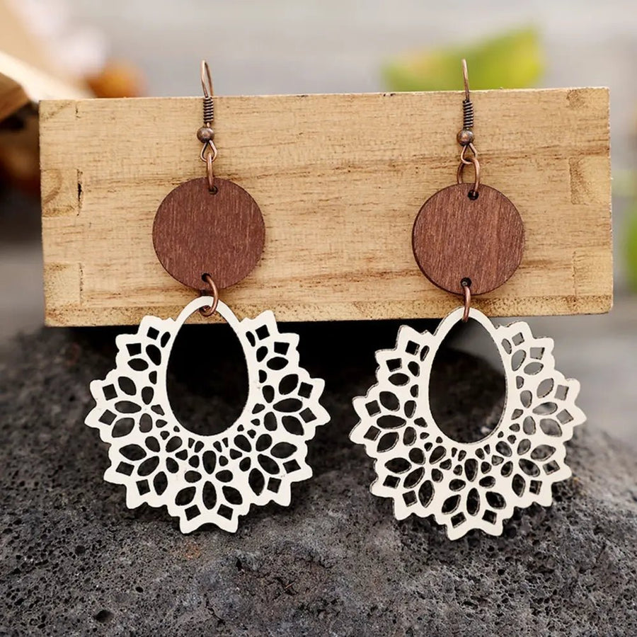 Geometric Cutout Dangle Earrings - Coolpeacock