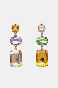 Geometrical Shape Glass Dangle Earrings - Coolpeacock