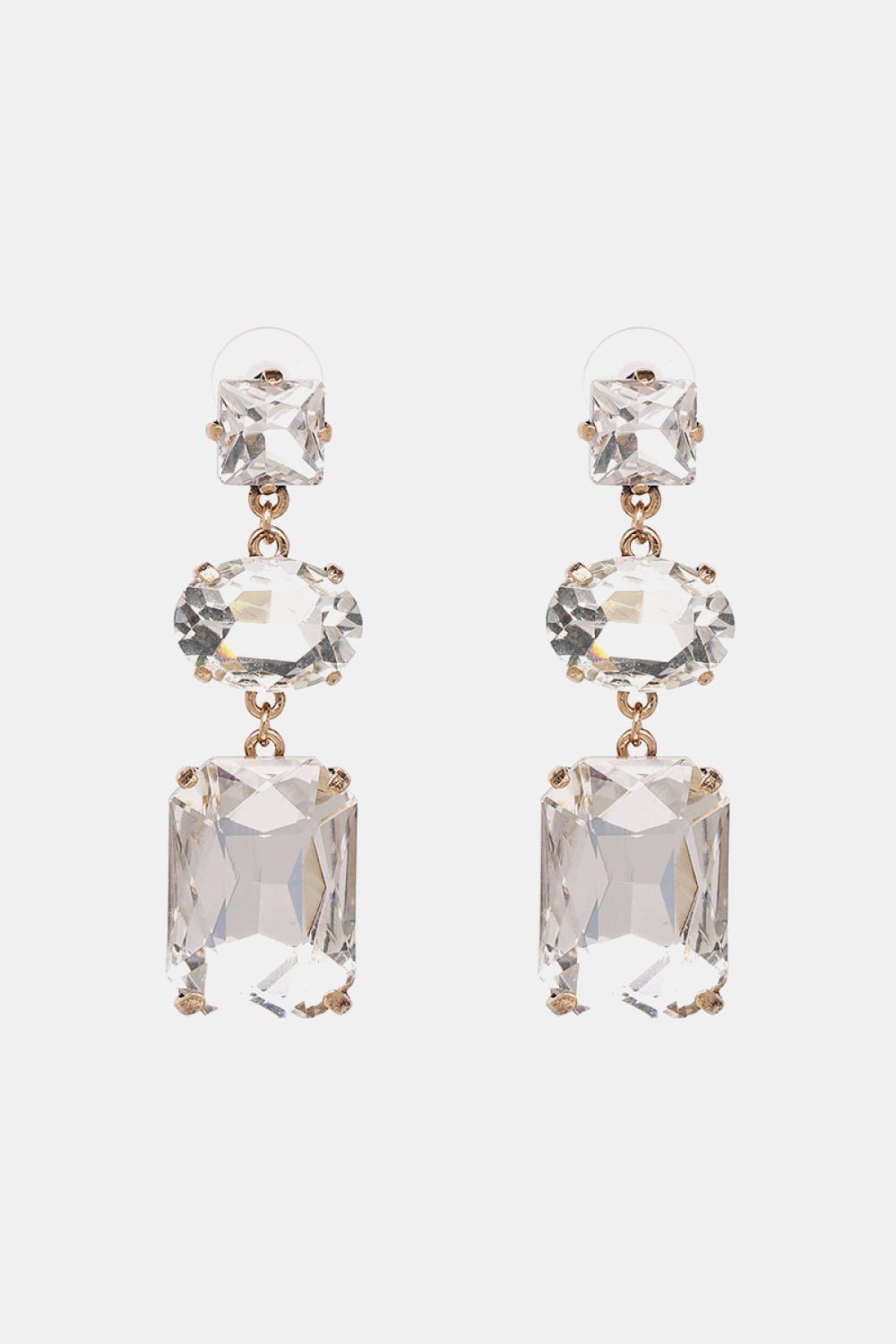 Geometrical Shape Glass Dangle Earrings - Coolpeacock