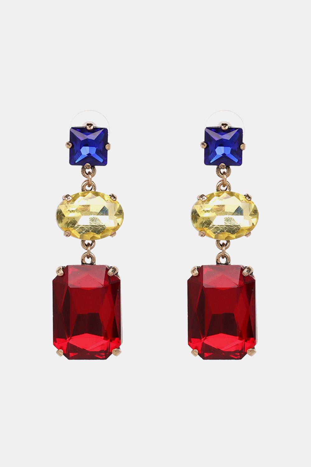 Geometrical Shape Glass Dangle Earrings - Coolpeacock