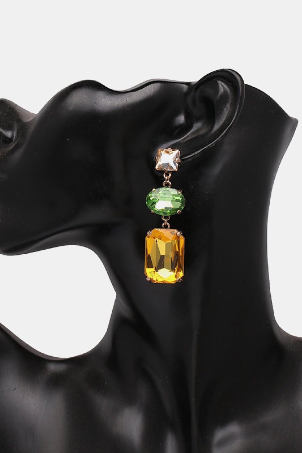 Geometrical Shape Glass Dangle Earrings - Coolpeacock